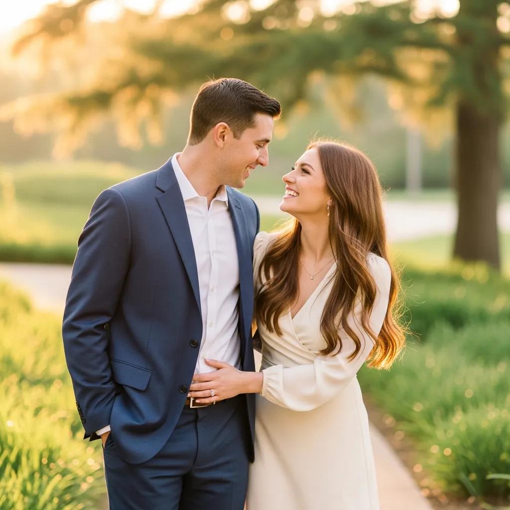 Flat lay of luxury engagement outfits and accessories for a stylish photoshoot