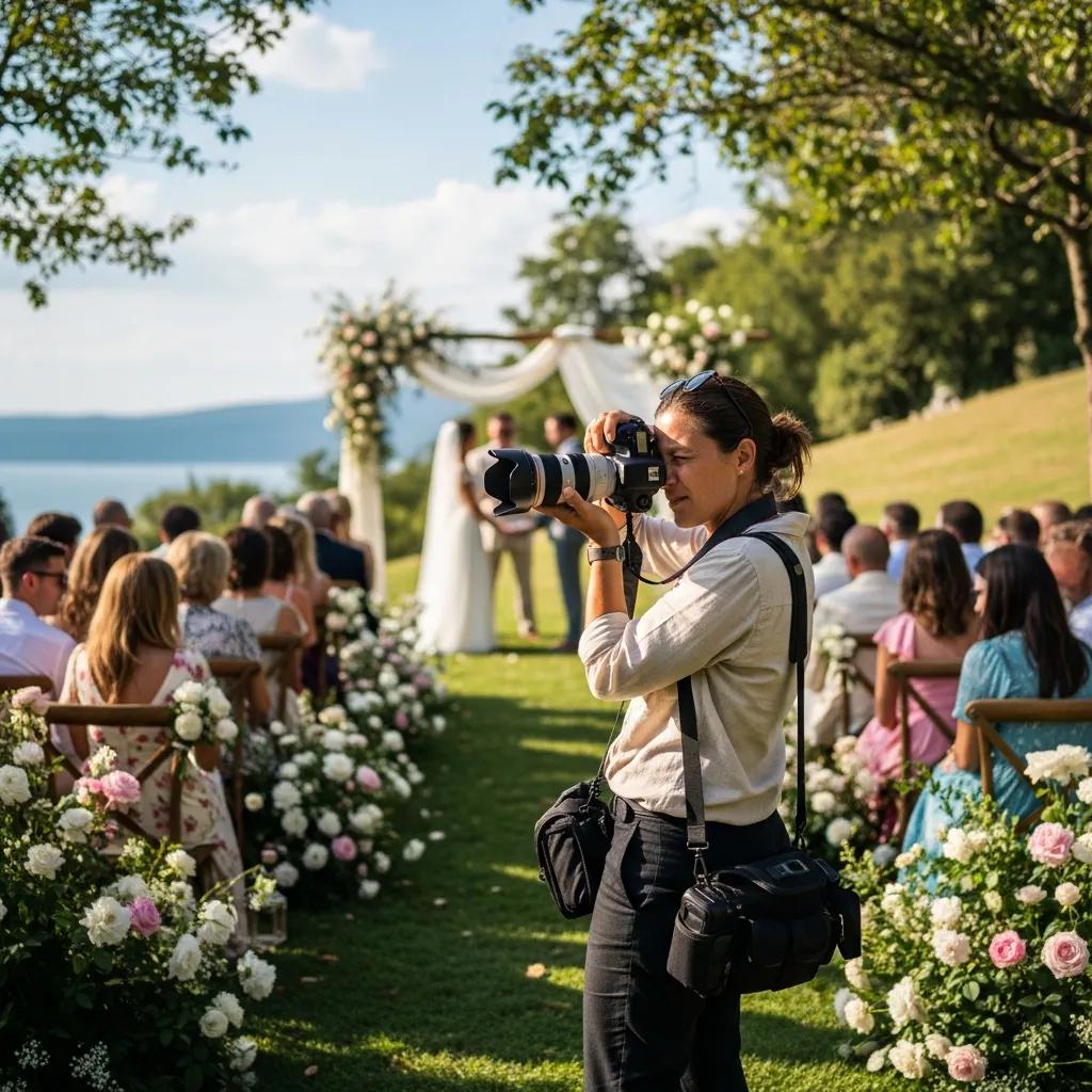 Destination wedding photographer capturing a beautiful outdoor wedding scene