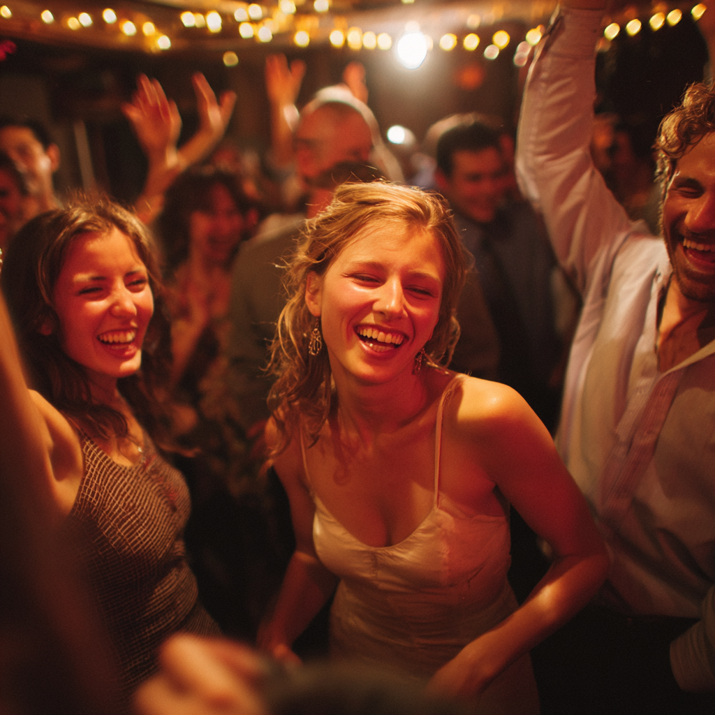 Direct flash wedding photography on the dance floor (film-inspired look)