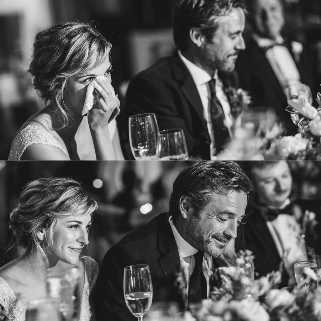 emotional wedding video moment during speeches